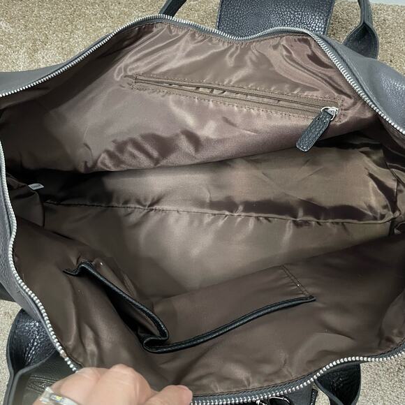 Brouk & Co Alpha Vegan Leather Duffel Bag Travel Set Black Gray Weekender NEW - Picture 7 of 11